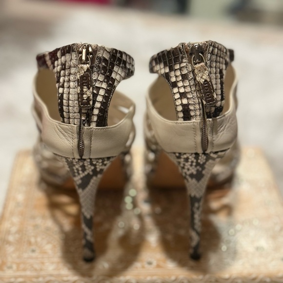 Gucci Python Caged Pumps Leather & Suede Sandals # 258343 39 FITS like 8.5 - Picture 7 of 13